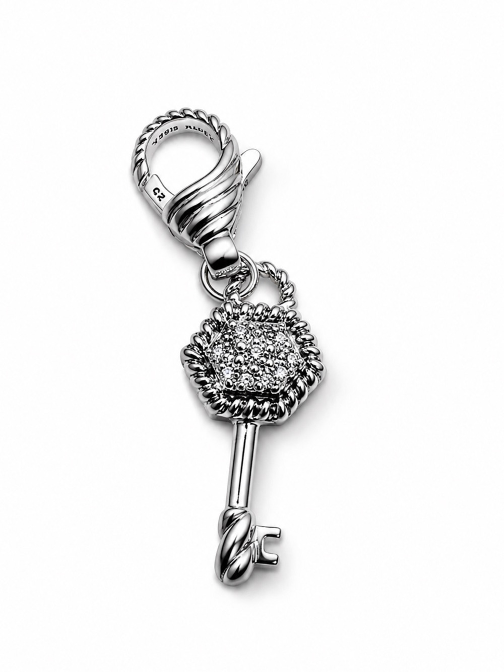 Judith Ripka Pavé Key Enhancer Charm – Sterling Silver Diamonique